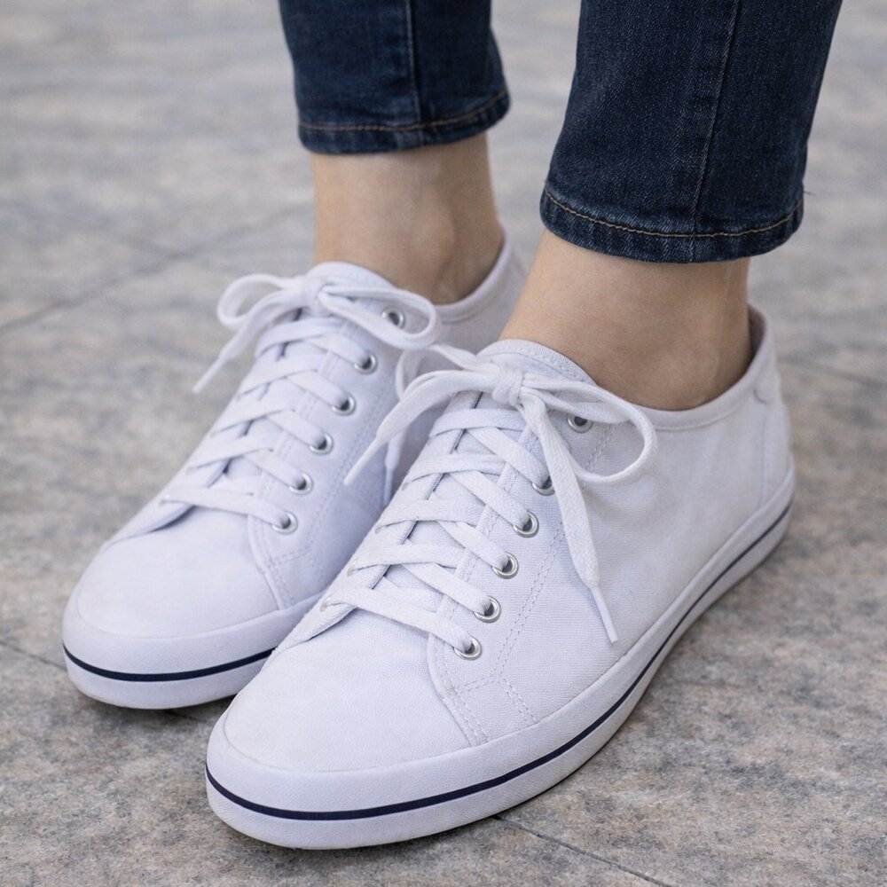 *Like New” Keds White Canvas Sneakers